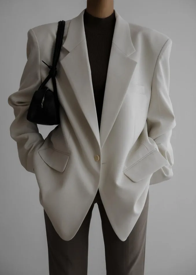 Women Outerwear The Frankie Shop Billie Oversized Blazer 8211 Cream