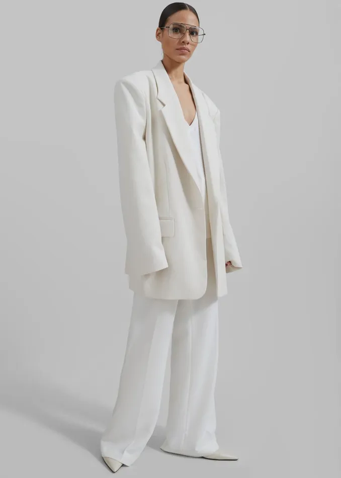 Women Outerwear The Frankie Shop Billie Oversized Blazer 8211 Cream
