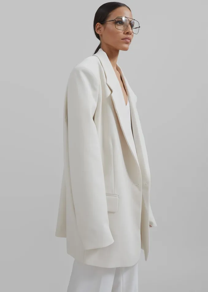 Women Outerwear The Frankie Shop Billie Oversized Blazer 8211 Cream