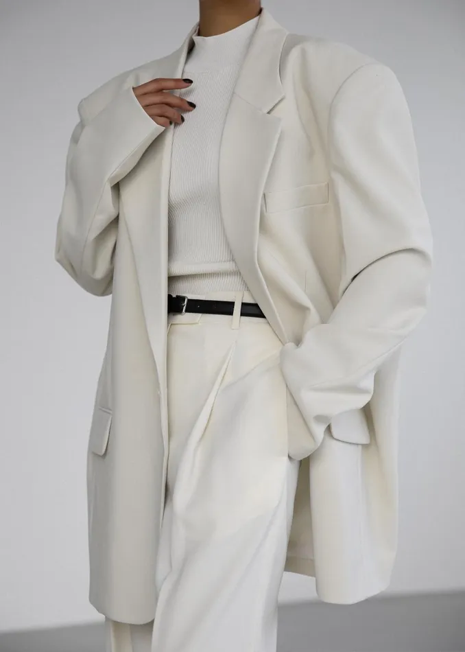Women Outerwear The Frankie Shop Billie Oversized Blazer 8211 Cream