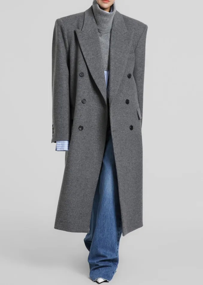 Women Outerwear The Frankie Shop Birnam Wool Coat 8211 Grey