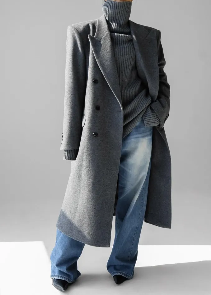 Women Outerwear The Frankie Shop Birnam Wool Coat 8211 Grey