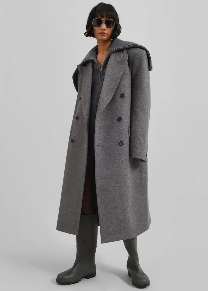 Women Outerwear The Frankie Shop Birnam Wool Coat 8211 Grey