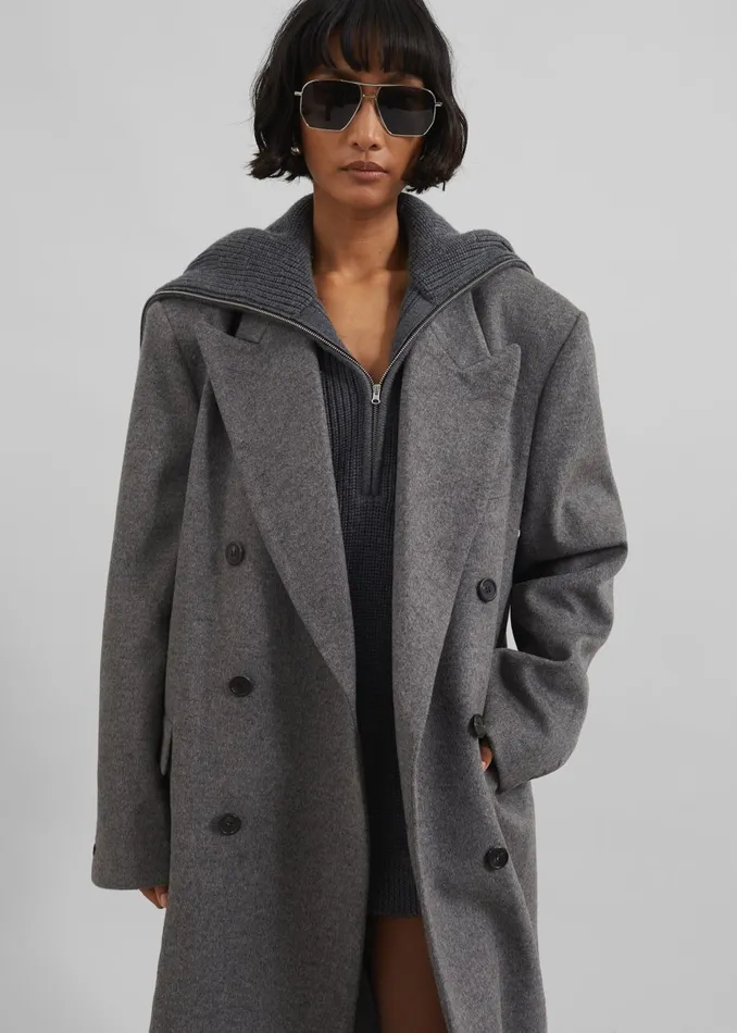 Women Outerwear The Frankie Shop Birnam Wool Coat 8211 Grey