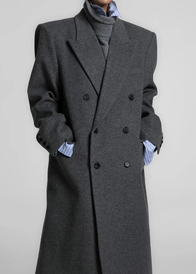 Women Outerwear The Frankie Shop Birnam Wool Coat 8211 Grey