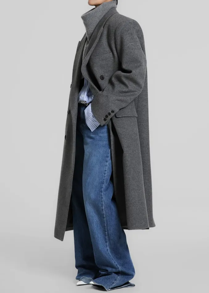 Women Outerwear The Frankie Shop Birnam Wool Coat 8211 Grey
