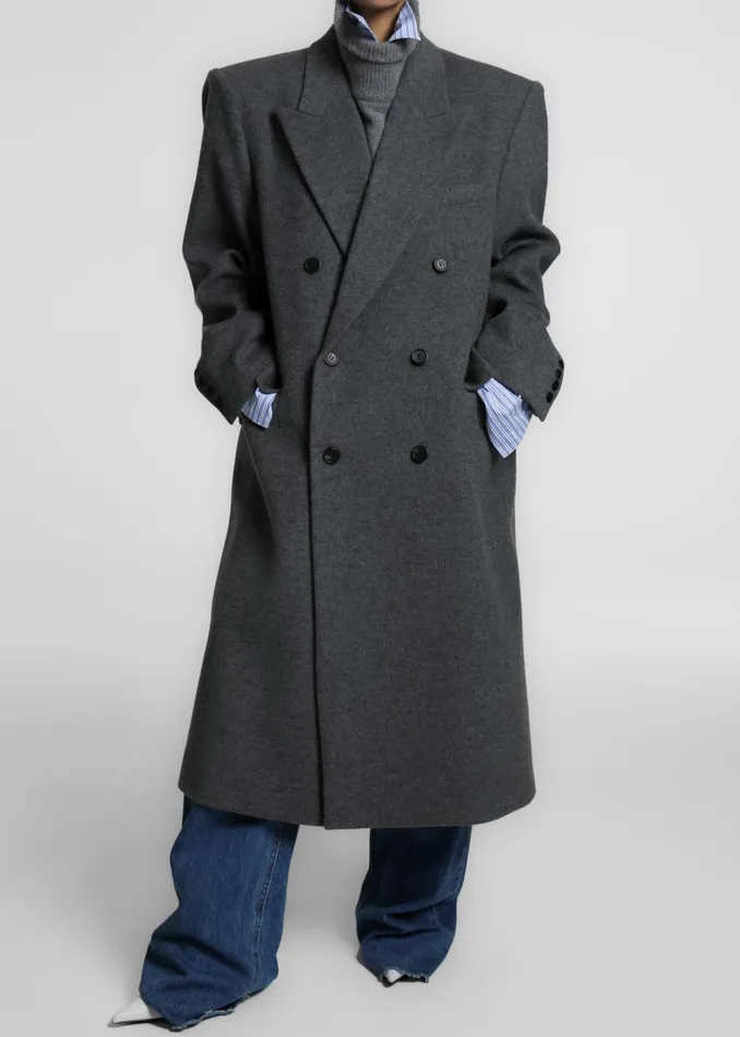 Women Outerwear The Frankie Shop Birnam Wool Coat 8211 Grey