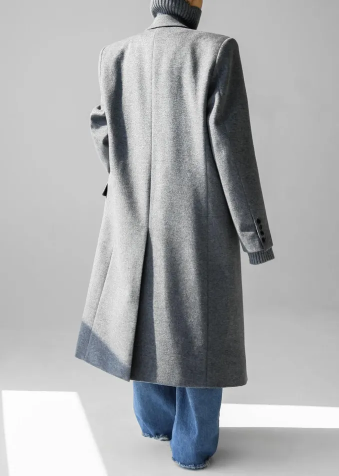 Women Outerwear The Frankie Shop Birnam Wool Coat 8211 Grey