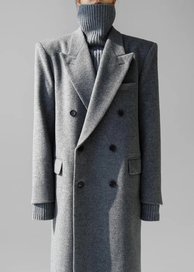 Women Outerwear The Frankie Shop Birnam Wool Coat 8211 Grey