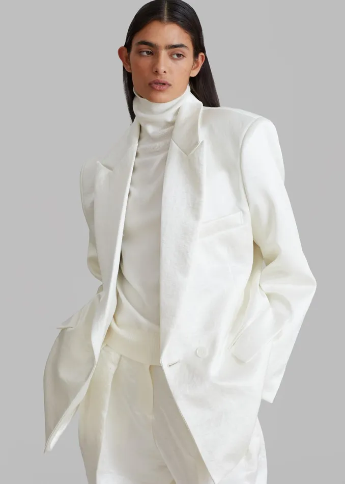 Women Outerwear The Frankie Shop Elvira Blazer 8211 Ivory