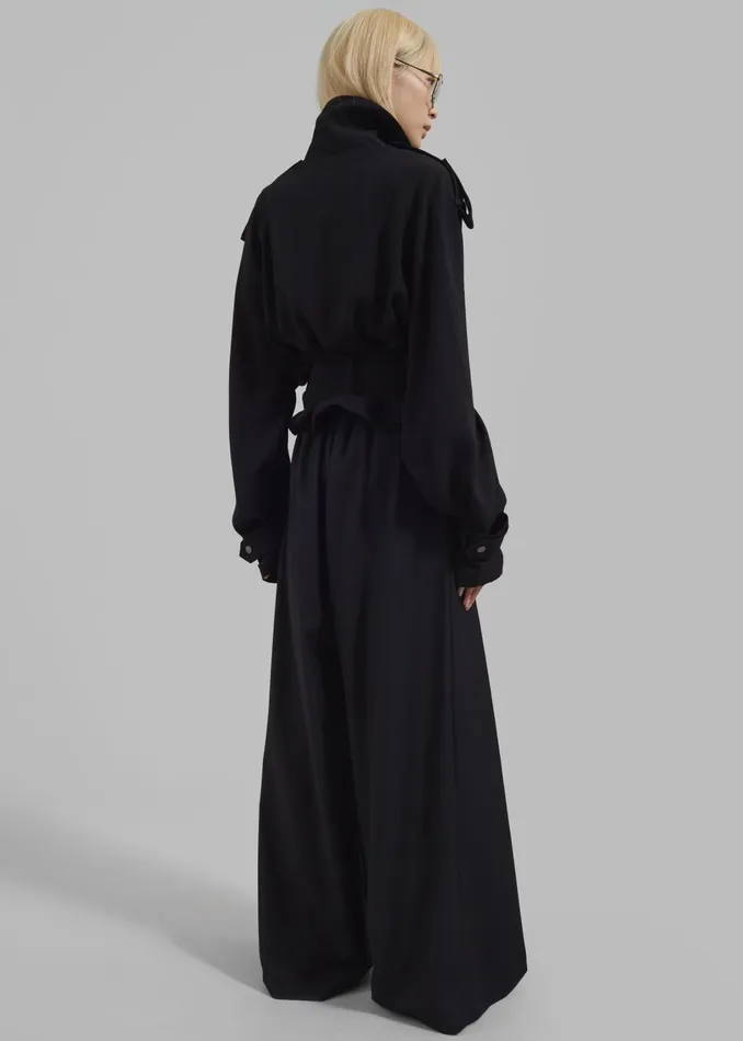 Women Outerwear The Frankie Shop Faven Cropped Trench 8211 Black