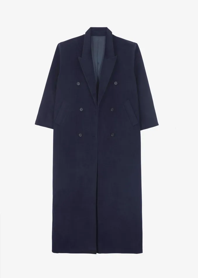 Women Outerwear The Frankie Shop Gaia Double Breasted Coat 8211 Navy
