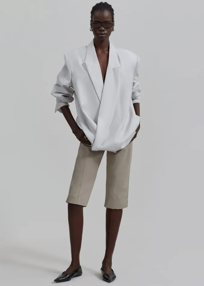 Women Outerwear The Frankie Shop Geneva Wrap Blazer 8211 Grey