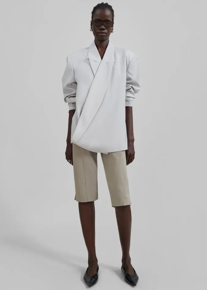 Women Outerwear The Frankie Shop Geneva Wrap Blazer 8211 Grey