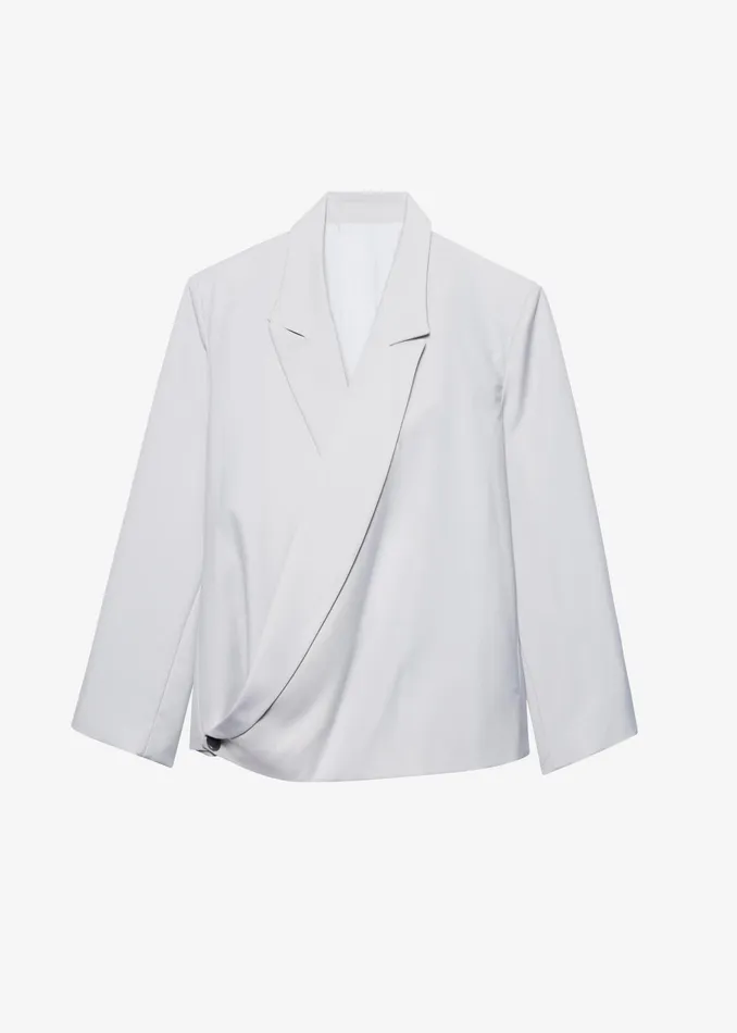Women Outerwear The Frankie Shop Geneva Wrap Blazer 8211 Grey
