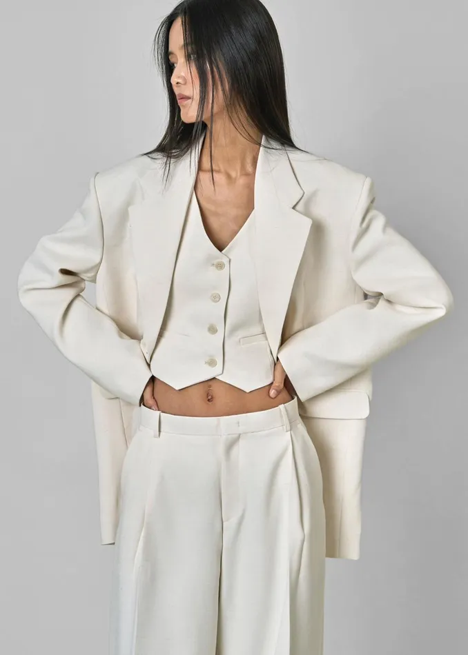Women Outerwear The Frankie Shop Indio Vest 8211 Off White