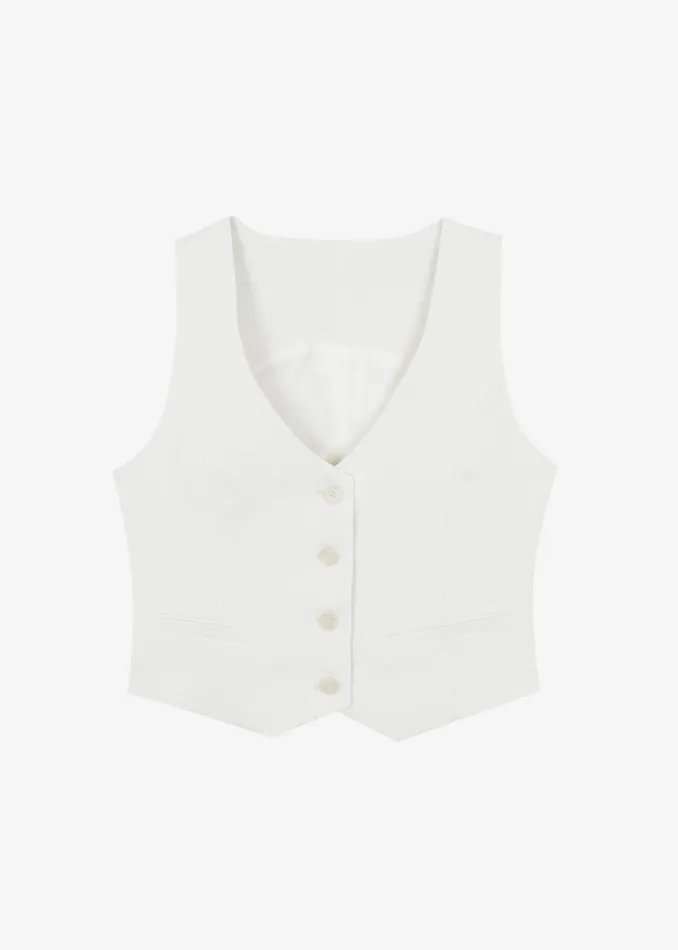 Women Outerwear The Frankie Shop Indio Vest 8211 Off White