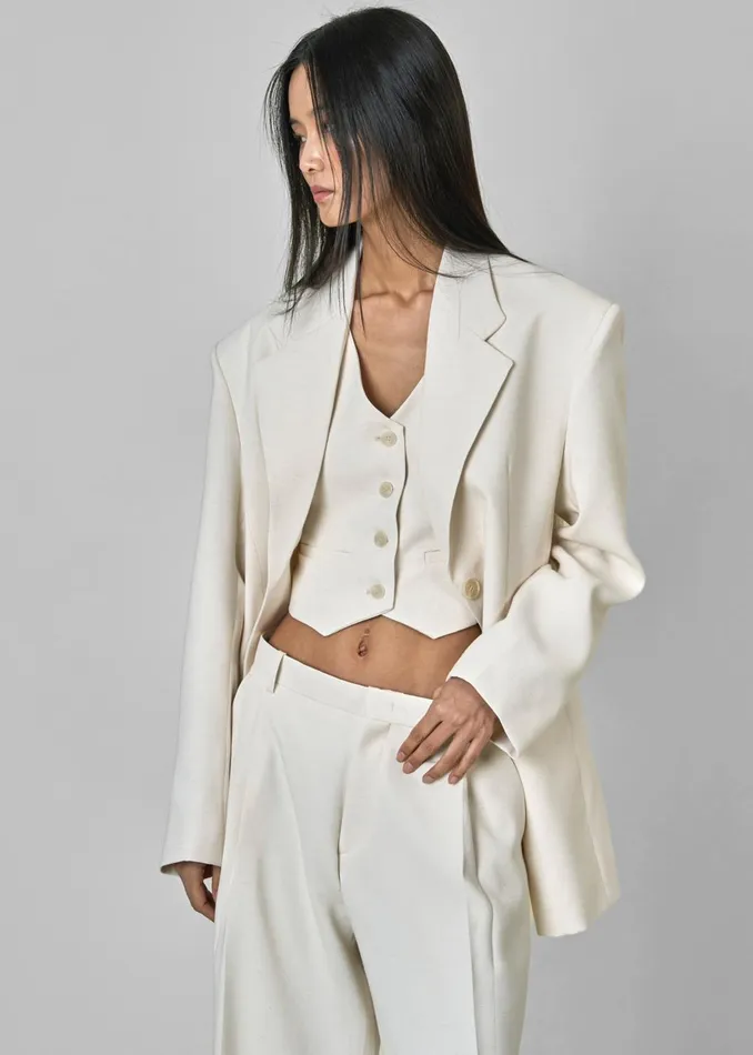 Women Outerwear The Frankie Shop Indio Vest 8211 Off White
