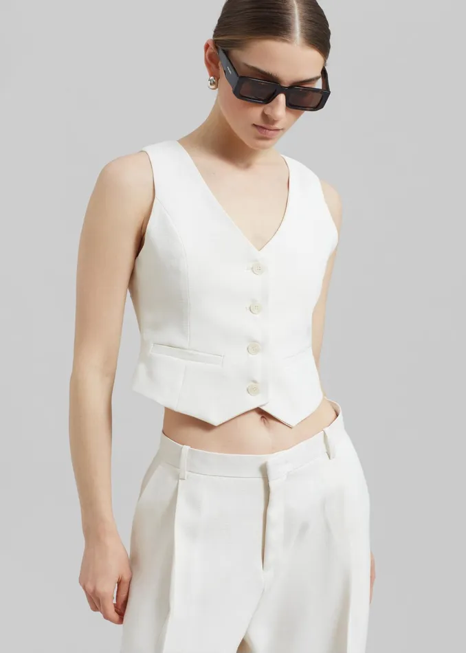 Women Outerwear The Frankie Shop Indio Vest 8211 Off White