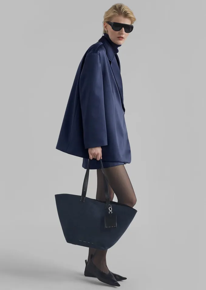 Women Outerwear The Frankie Shop Jo Satin Blazer 8211 Navy
