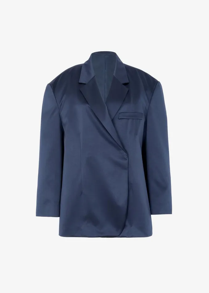 Women Outerwear The Frankie Shop Jo Satin Blazer 8211 Navy