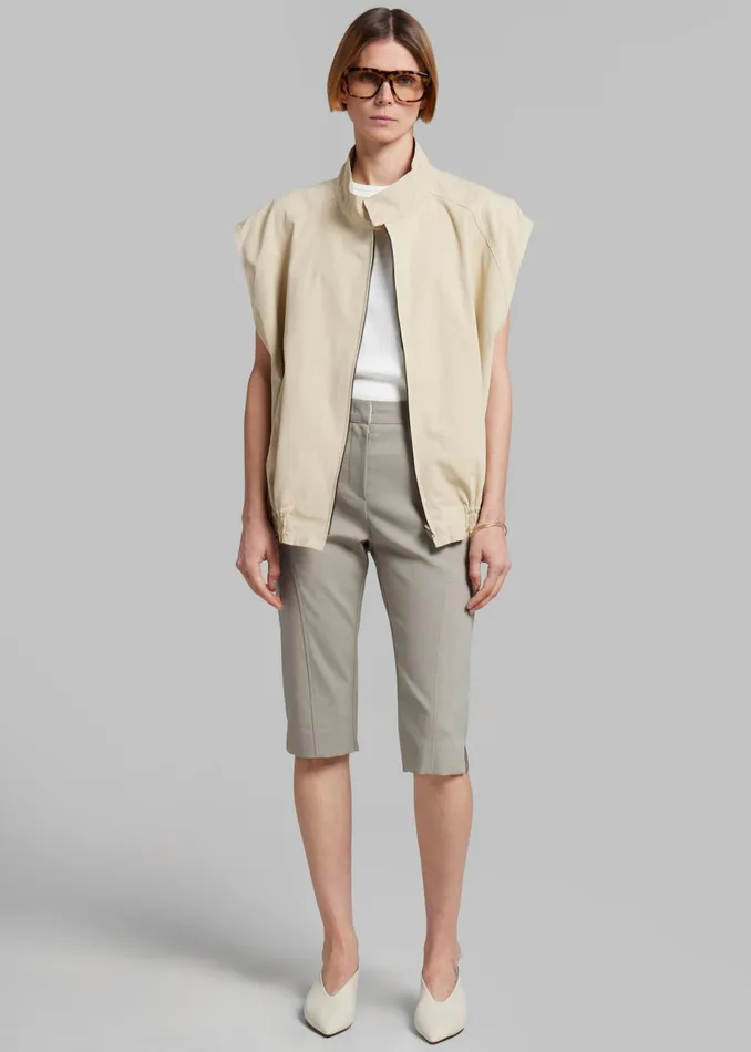Women Outerwear The Frankie Shop Lance Sleeveless Bomber Jacket 8211 Beige