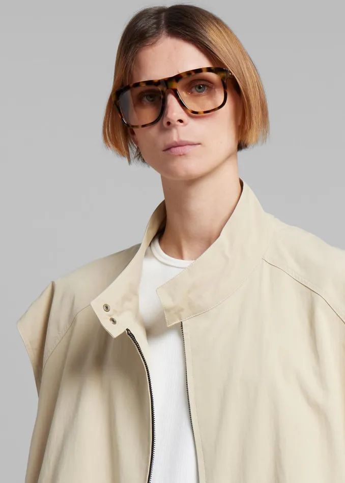 Women Outerwear The Frankie Shop Lance Sleeveless Bomber Jacket 8211 Beige