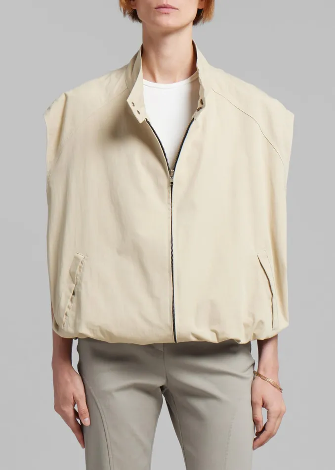 Women Outerwear The Frankie Shop Lance Sleeveless Bomber Jacket 8211 Beige