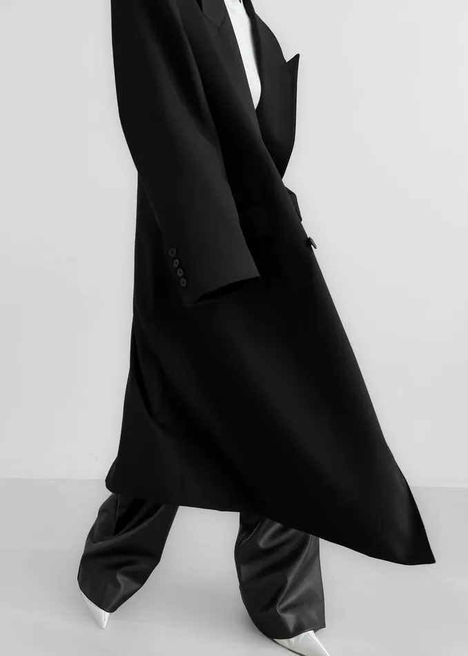 Women Outerwear The Frankie Shop London Double Breasted Coat 8211 Black