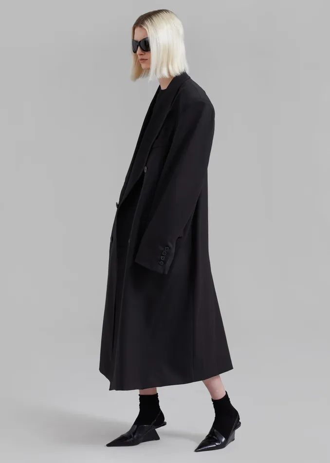 Women Outerwear The Frankie Shop London Double Breasted Coat 8211 Black