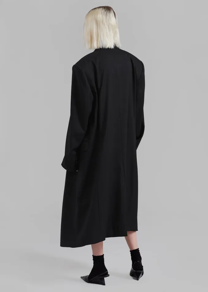 Women Outerwear The Frankie Shop London Double Breasted Coat 8211 Black
