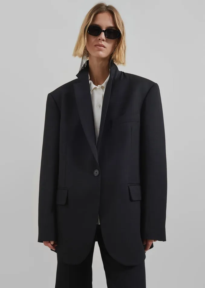 Women Outerwear The Frankie Shop Lyra Oversized Blazer 8211 Black