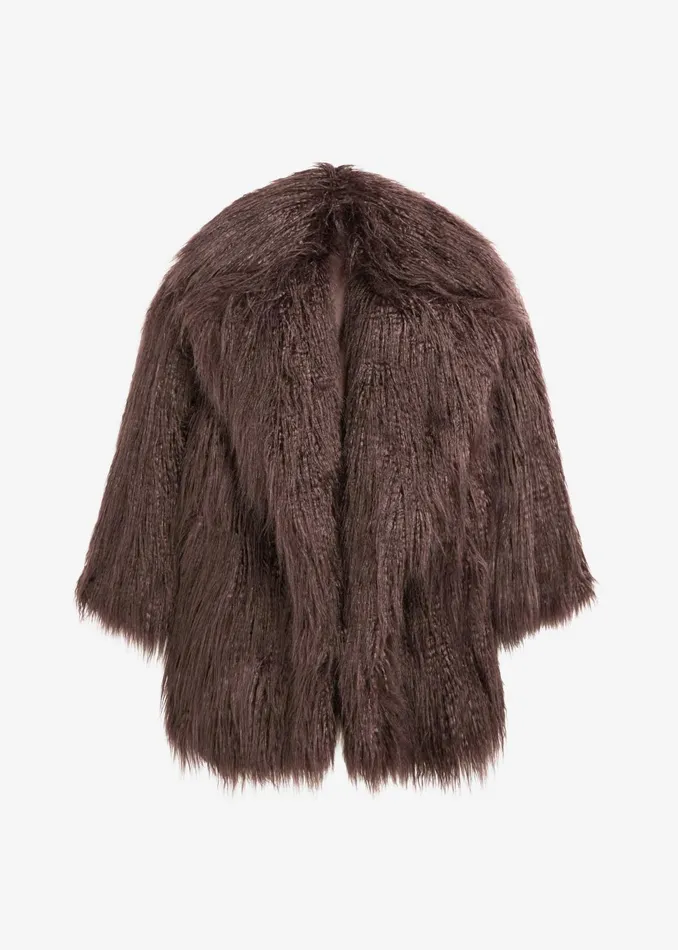 Women Outerwear The Frankie Shop Miley Faux Fur Jacket 8211 Brown