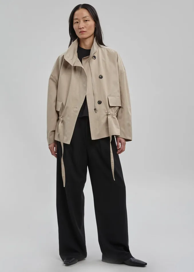 Women Outerwear The Frankie Shop Myro Drawstring Jacket 8211 Beige