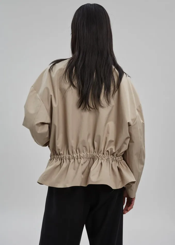 Women Outerwear The Frankie Shop Myro Drawstring Jacket 8211 Beige