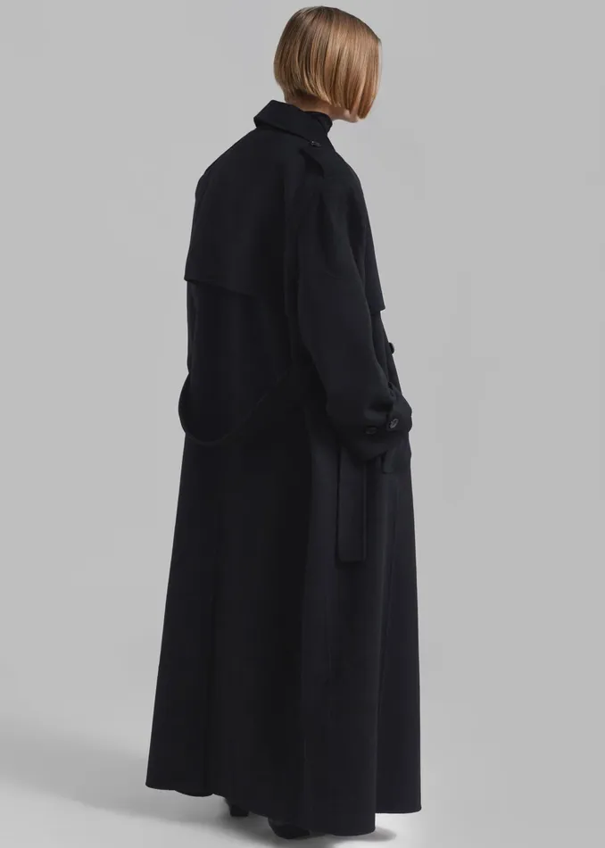Women Outerwear The Frankie Shop Nikola Padded Trench Coat 8211 Black