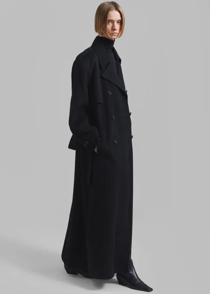 Women Outerwear The Frankie Shop Nikola Padded Trench Coat 8211 Black