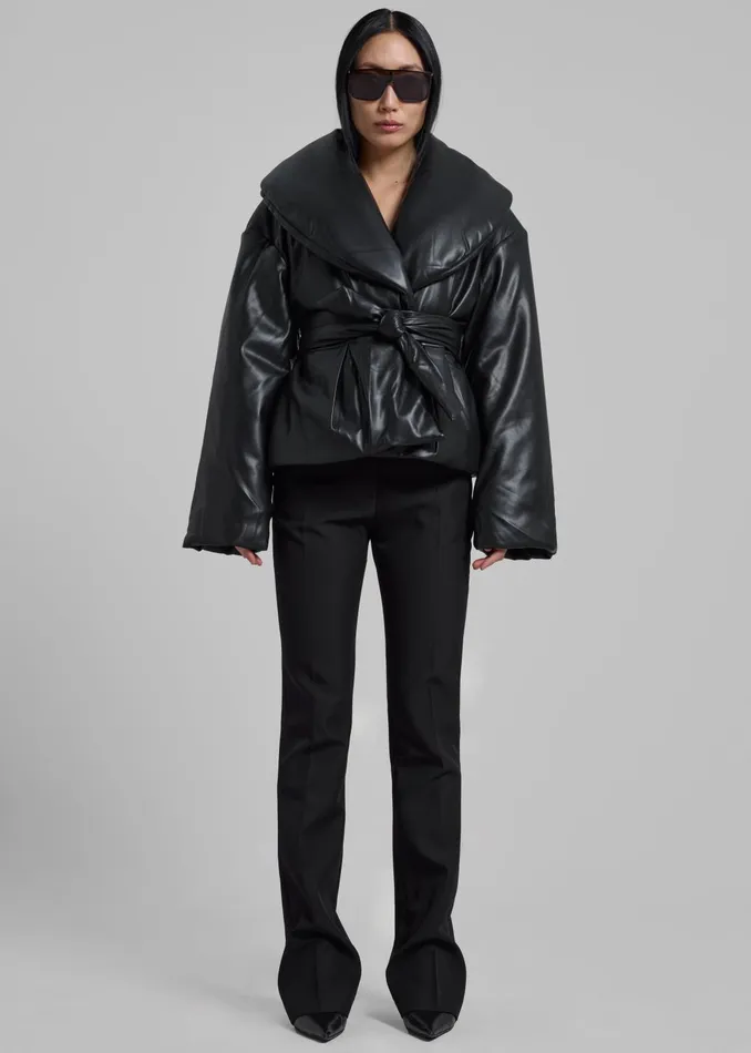 Women Outerwear The Frankie Shop Rotate Belted Puffer Jacket 8211 Black