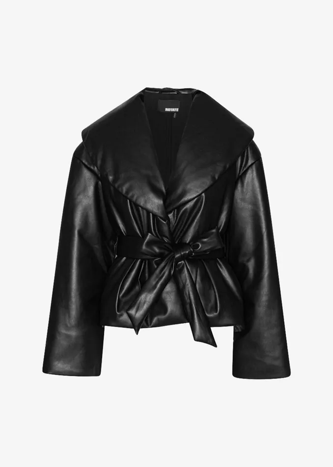 Women Outerwear The Frankie Shop Rotate Belted Puffer Jacket 8211 Black