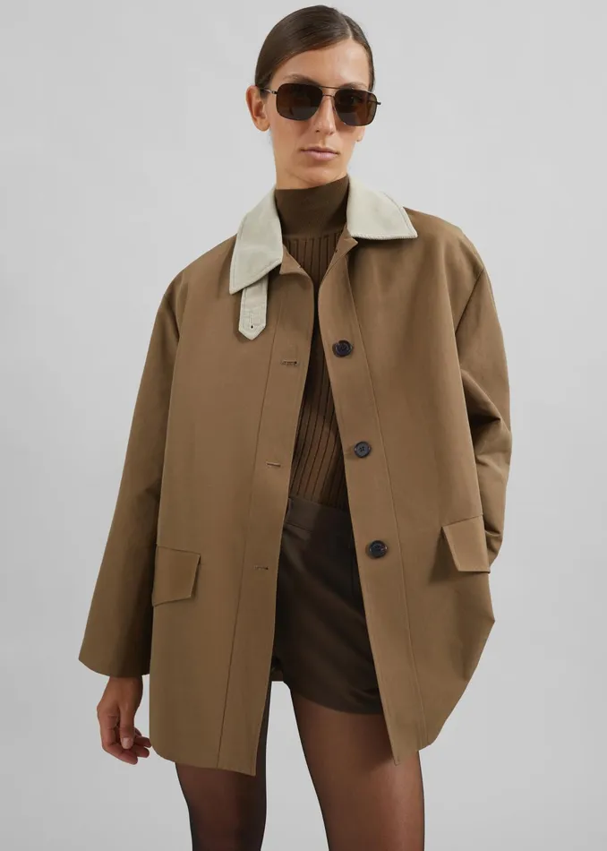 Women Outerwear The Frankie Shop Ryker Boxy Jacket 8211 Brown