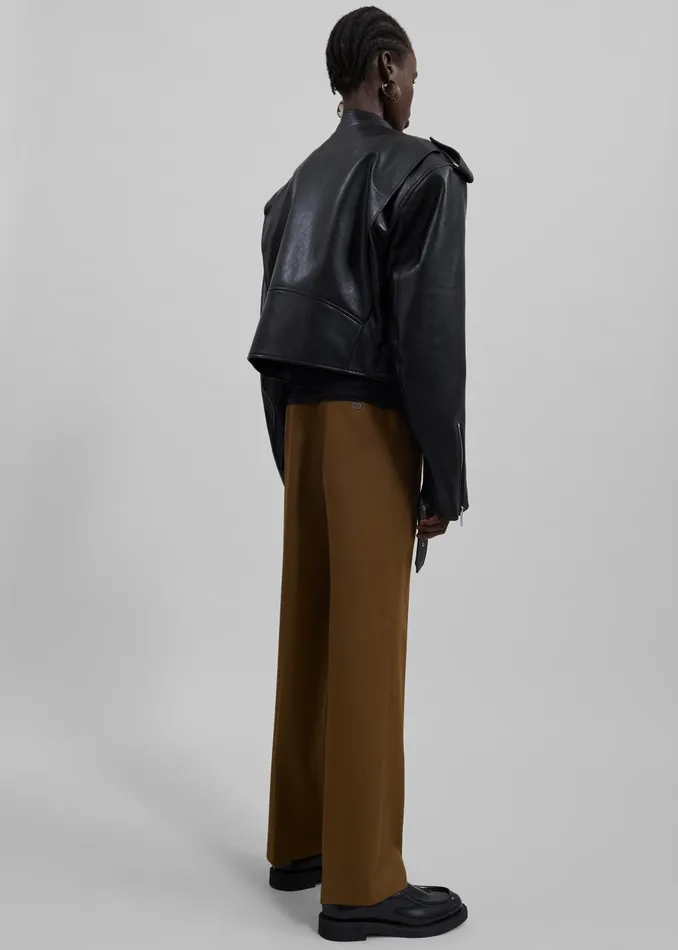 Women Outerwear The Frankie Shop Teagan Boxy Faux Leather Jacket 8211 Black