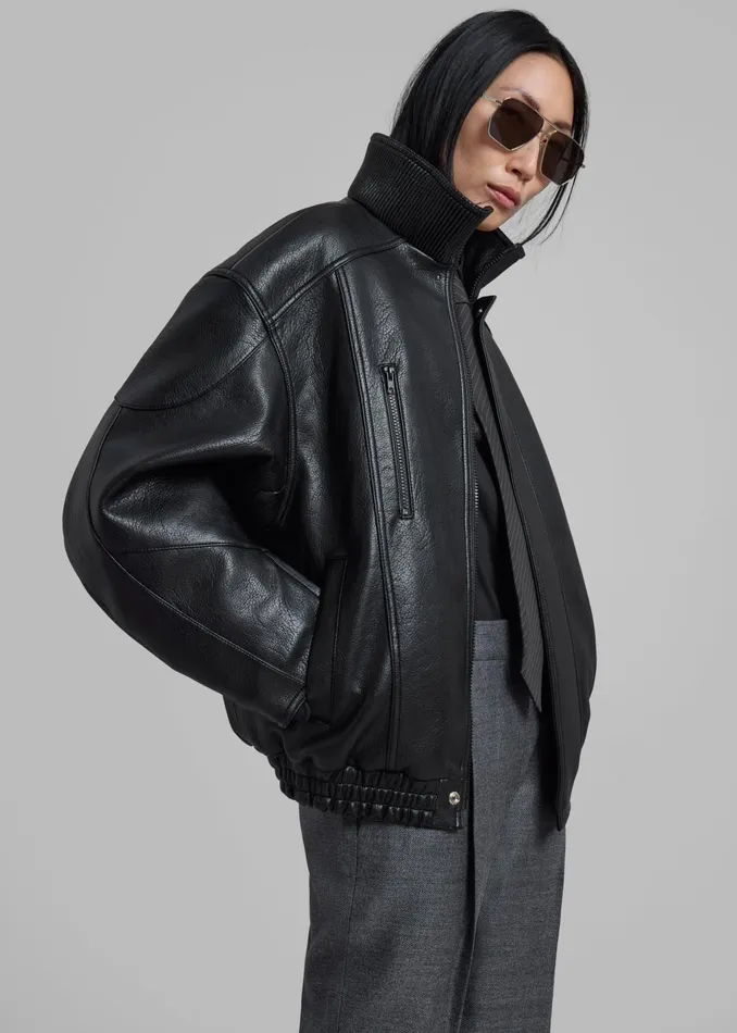 Women Outerwear The Frankie Shop Zion Quilted Bomber Jacket 8211 Black