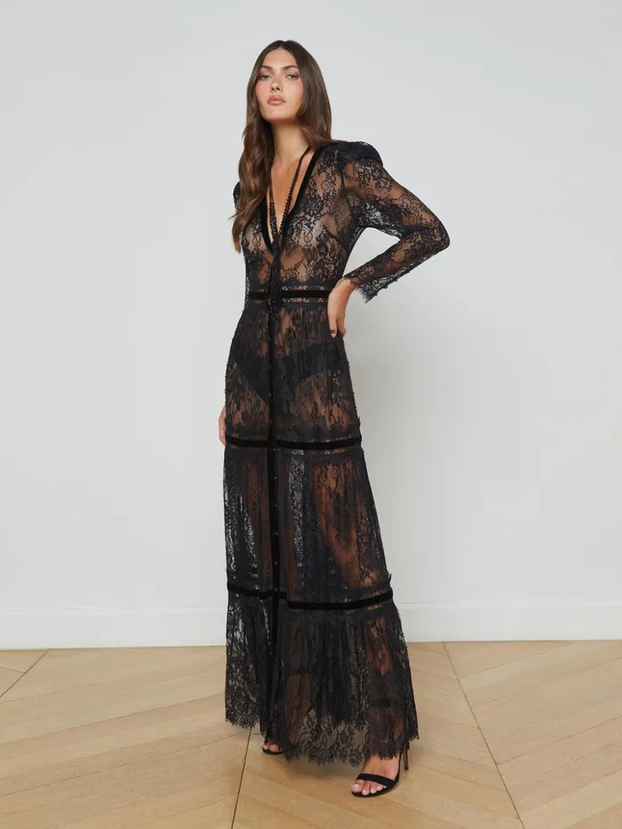 Women Poe Lace Dress Black L039Agence Dresses and Jumpsuits