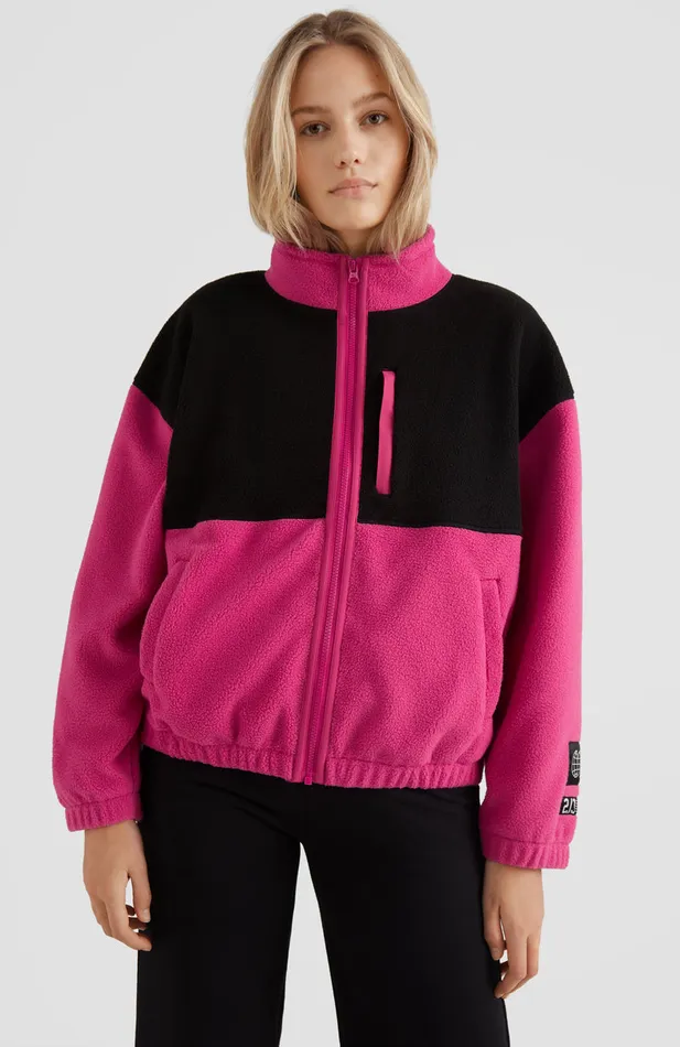 Women Progressive Sherpa Fleece Jacket Red Mix O039Neill Fleece and Layering