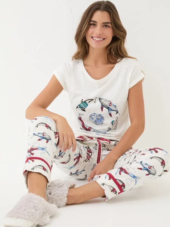 Women Pyjamas and Nightwear Fat Face Ivory Shelter Wilson The Whale TShirt Women Pyjamas and Nightwear Fat Face Ivory Shelter Wilson The Whale TShirt