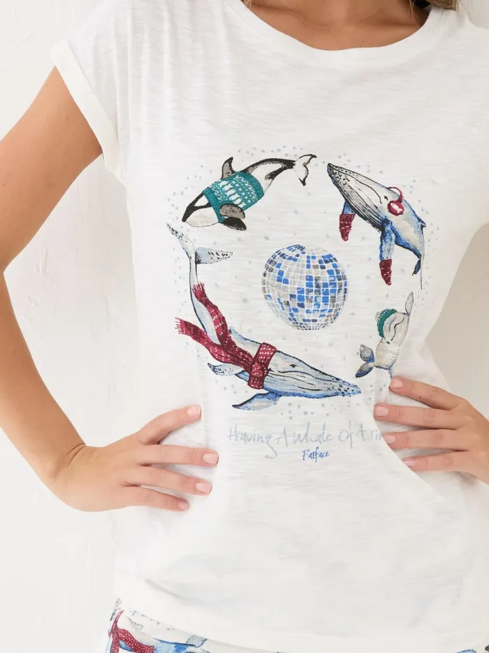 Women Pyjamas and Nightwear Fat Face Ivory Shelter Wilson The Whale TShirt Women Pyjamas and Nightwear Fat Face Ivory Shelter Wilson The Whale TShirt