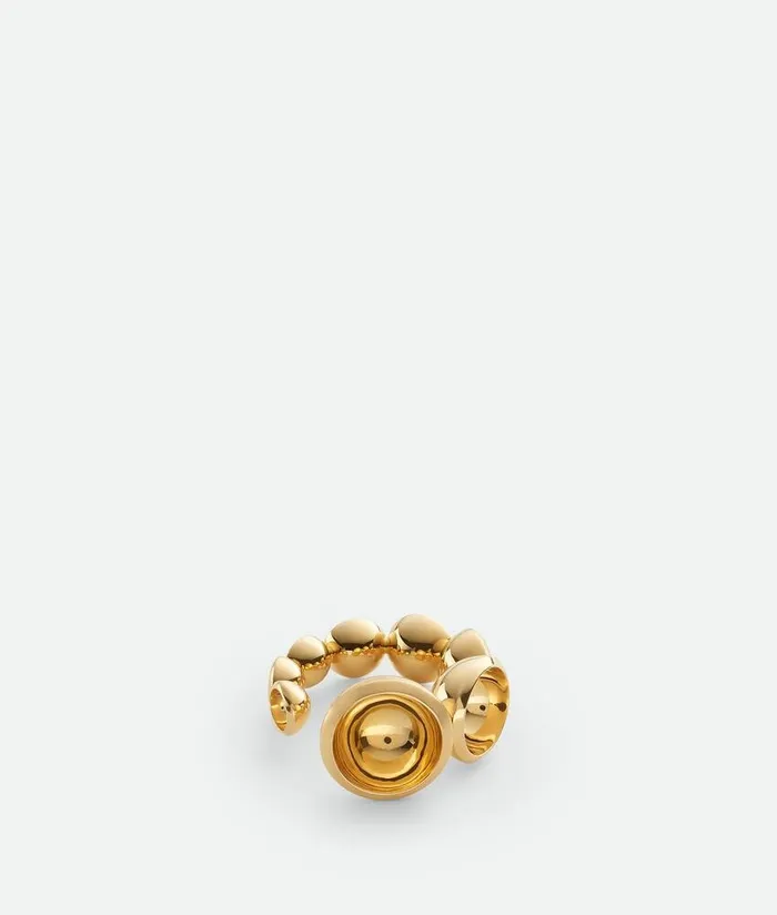 Women Rings Bottega Veneta Concave Ring Yellow Gold
