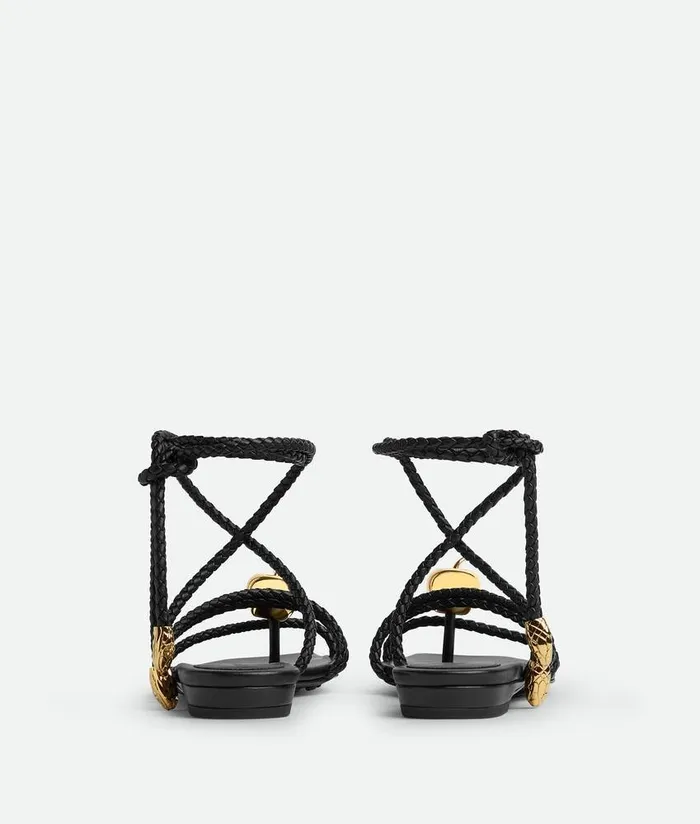 Women Sandals Bottega Veneta Adam Flat Sandal Black