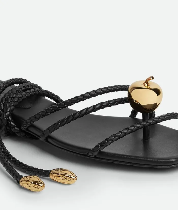Women Sandals Bottega Veneta Adam Flat Sandal Black