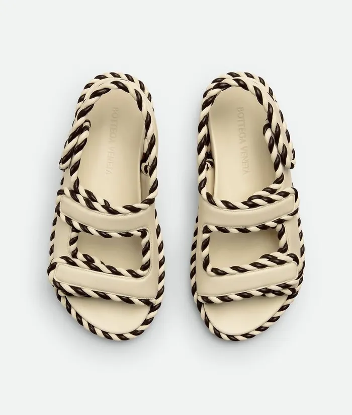 Women Sandals Bottega Veneta Jack Flat Sandal String Fondant